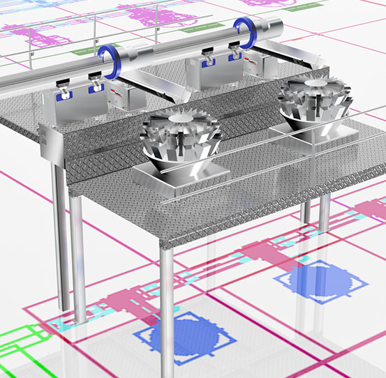 FastBack's modular support structure for food processing and packaging lines